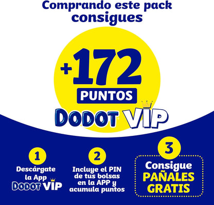 Dodot Pañales Bebé Sensitive Talla 1 (2-5 kg), 174 Pañales + 1 Pack de 40 Toallitas Gratis de Aqua Plastic Free, Nº1 en Protección de la Piel de Dodot, Pack Mensual